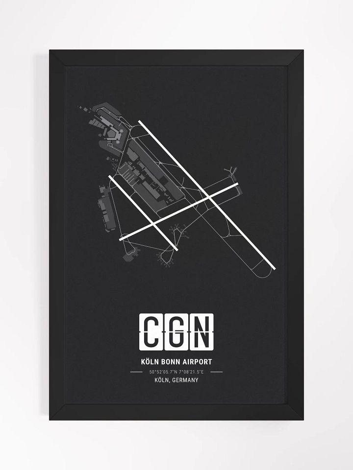 Framed Airport CGN Premium Map On Matt Paper product image (1)