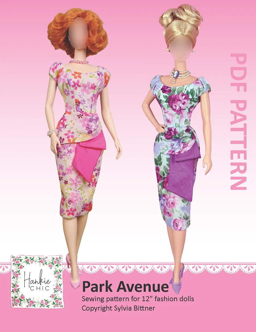Park Avenue sewing pattern for 12" fashion dolls product image (1)