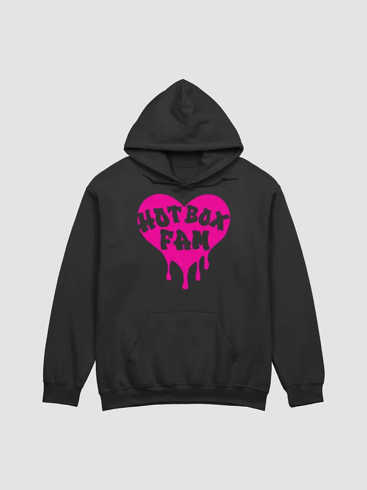 UNISEX HOT BOX FAM HOT PINK TRANSPARENT LOGO ON HOODIE product image (1)