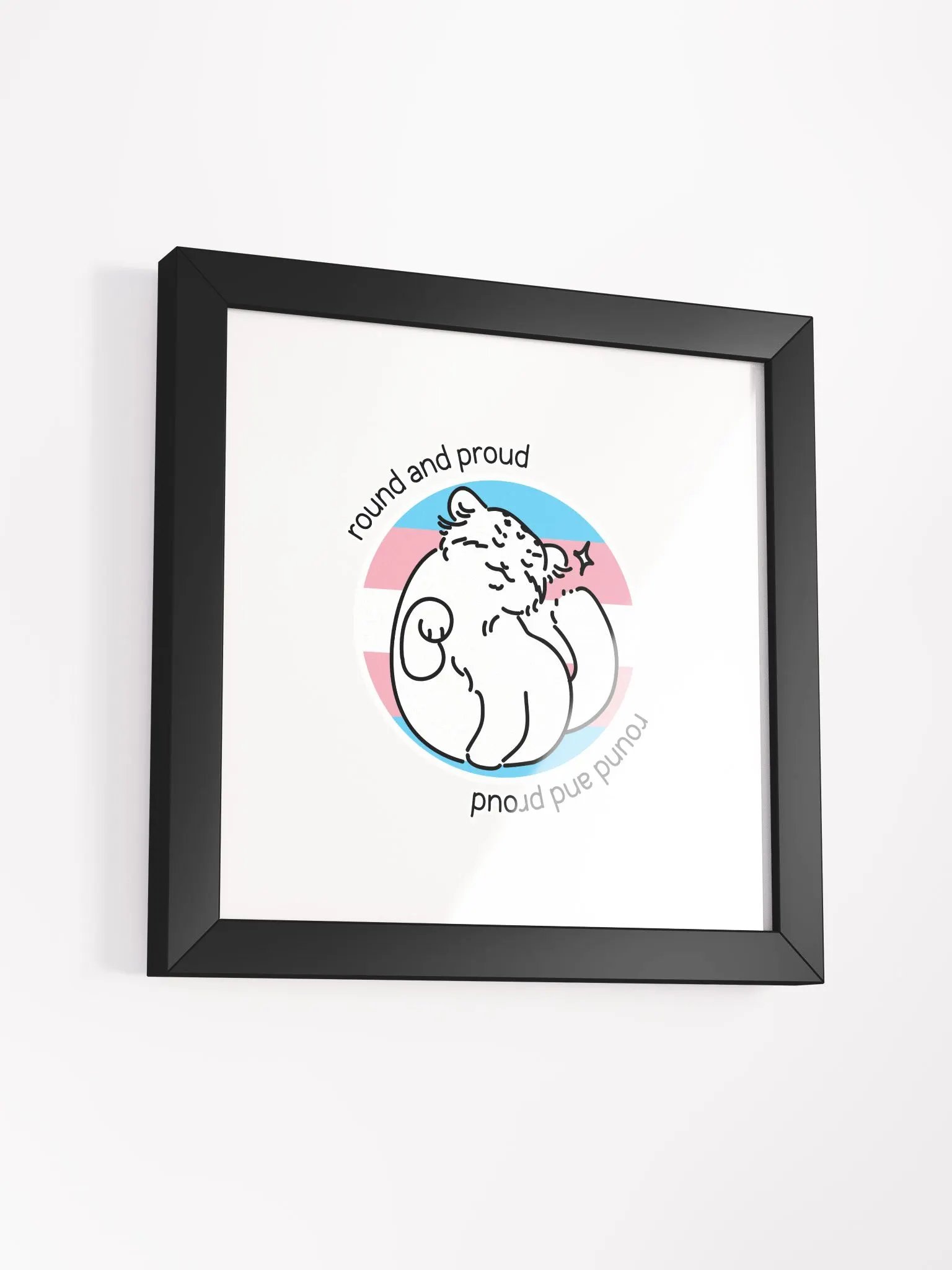 Round and Proud Manul Transgender Version - Framed Print product image (8)