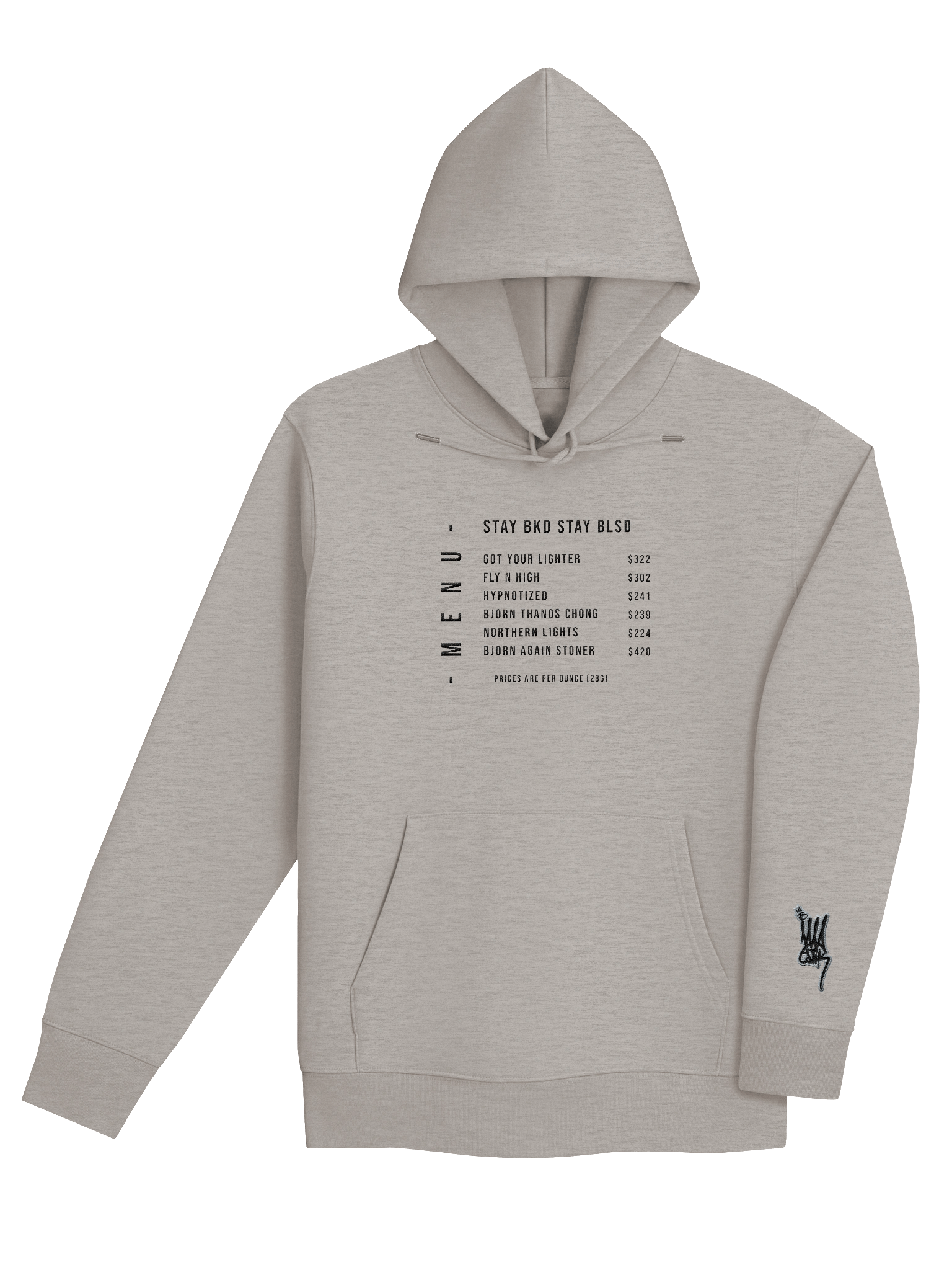 The Menu : Embroidered Organic Hoodie (Heather Gray & Black) product image (1)
