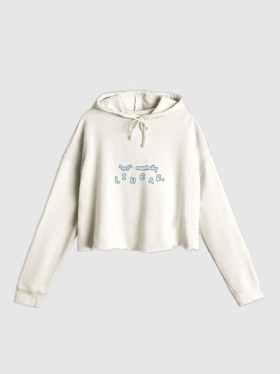 *not* mentally linear (lined design, #709AAF) lightweight cropped hoodie product image (5)