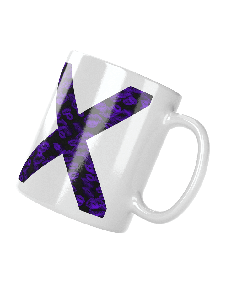 Black X Purple Lipstick Kisses | Glossy White Mug product image (5)