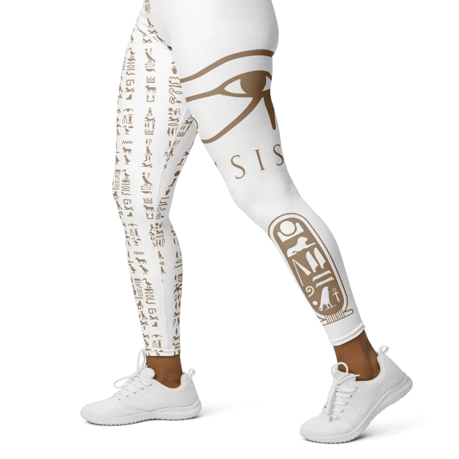 Isis White Hieroglyphs Yoga Leggings product image (3)