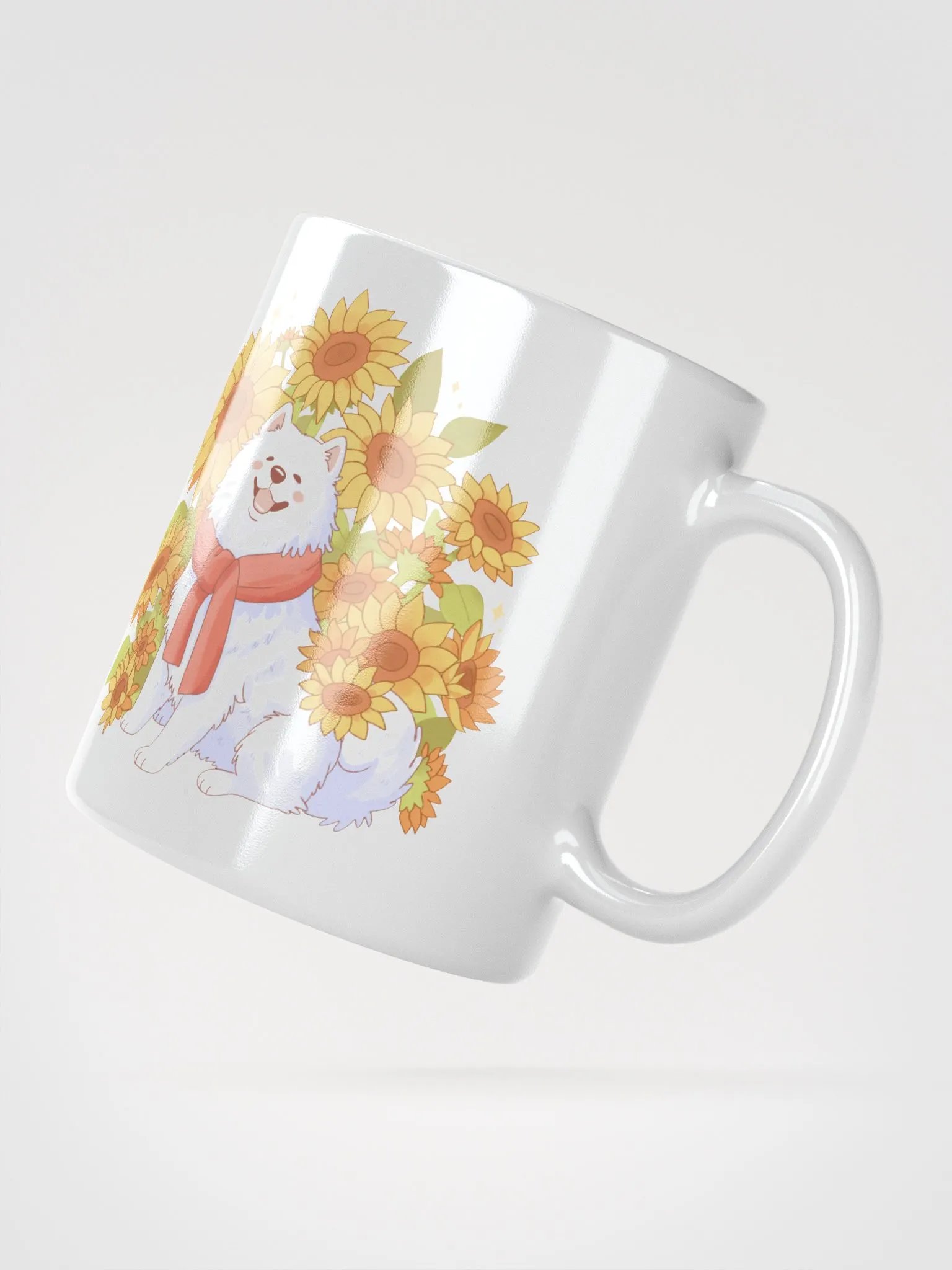 Sunflower Samoyed Pup Double Vision Mug product image (2)