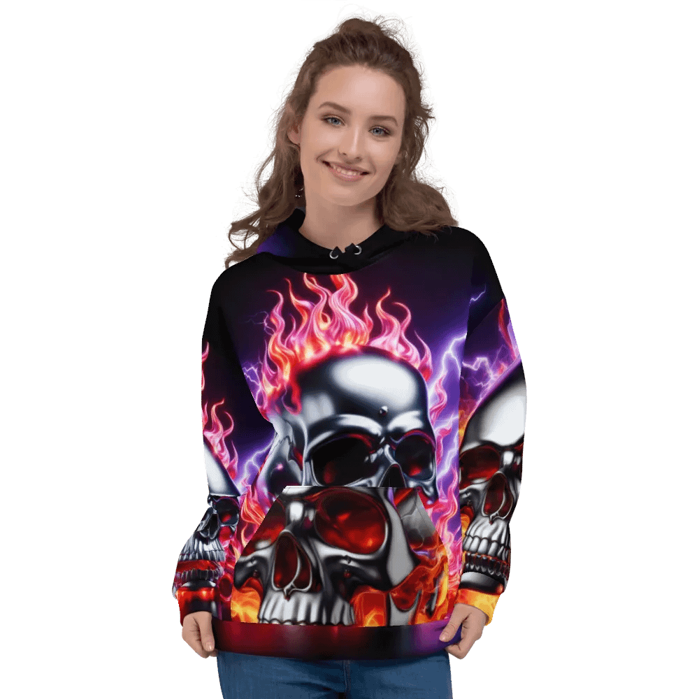 All-Over Recycled Clothing - Unisex Skull Hoodie #18 product image (3)