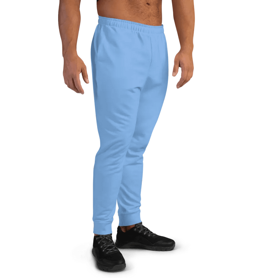 Plain Light Blue True Summer Recycled Polyester Premium Men's Joggers by Treasure Pie product image (5)