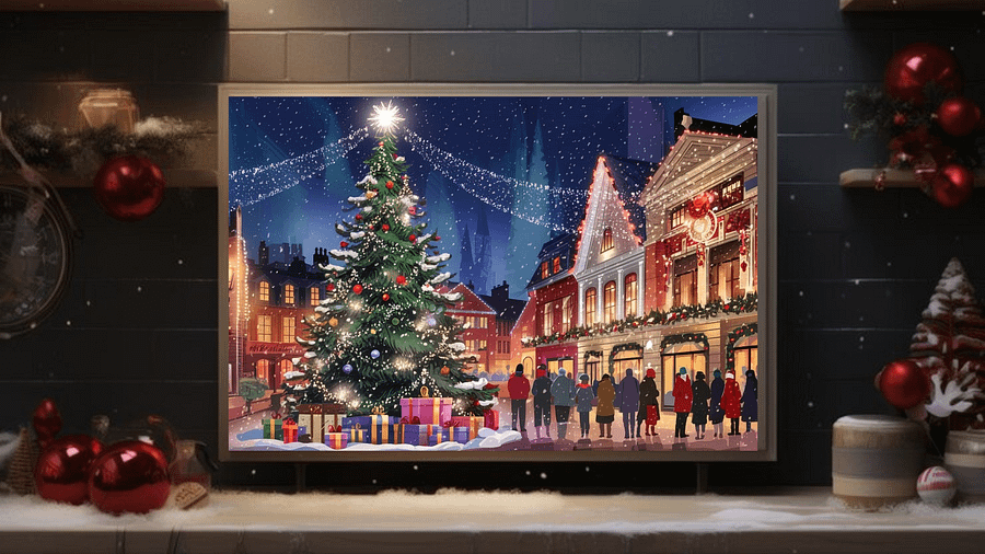 Mesmerizing Christmas Town Square A Festive Winter Wonderland - Frame TV product image (2)
