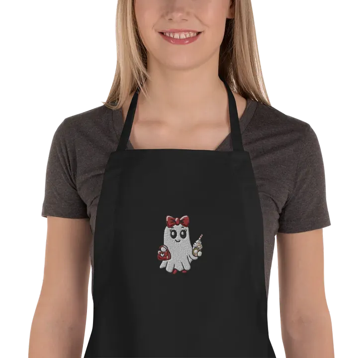 Stylish Ghost Embroidered Cooking Apron product image (1)