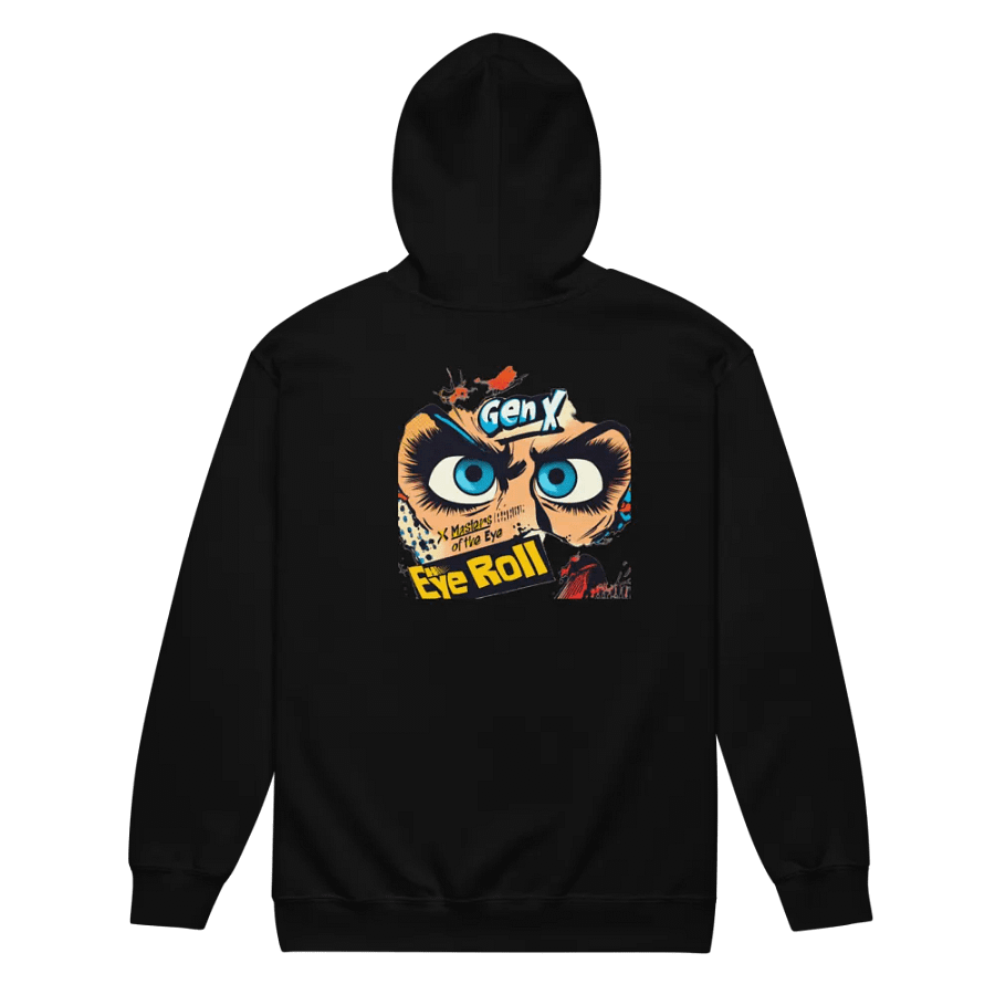 "Gen X Eye Roll Zip Hoodie – Funny Attitude Hoodie, Retro-Inspired Streetwear!" product image (11)
