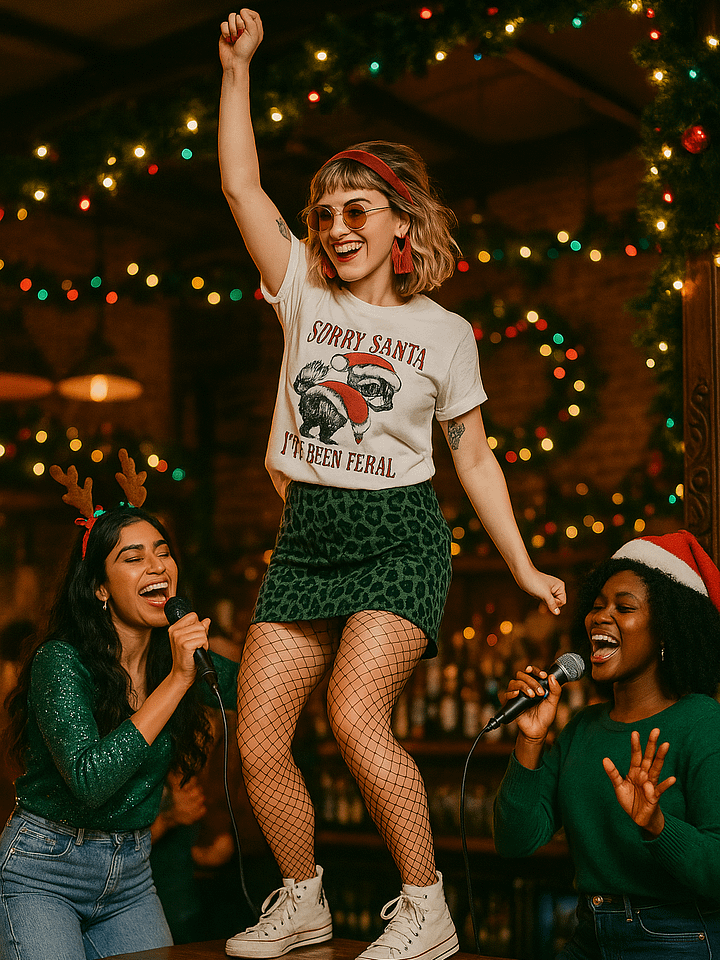 Festive Feral Raccoon Tee product image (1)