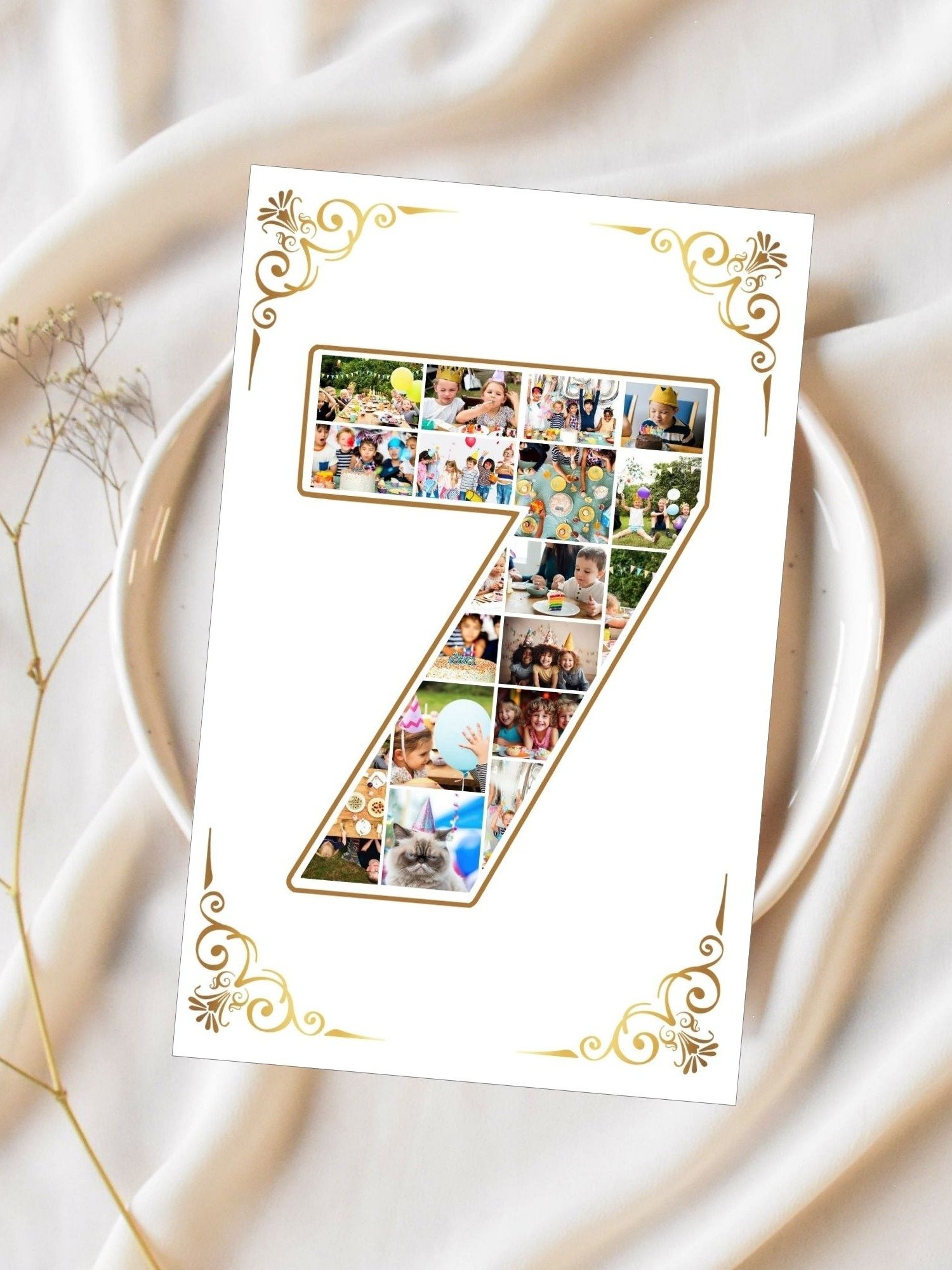 Seven Year Celebration Card Photo Collage Canva Template product image (3)