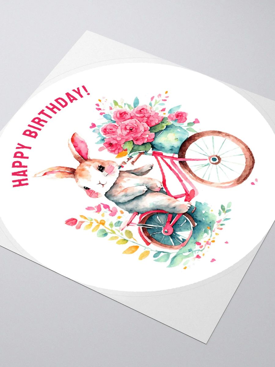 Birthday Greetings Bunny Riding a Floral Bike product image (4)