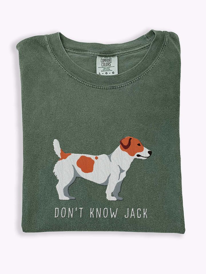 Don't Know Jack T-Shirt(Embroidered) of a Jack Russell Terrier(Red) product image (1)