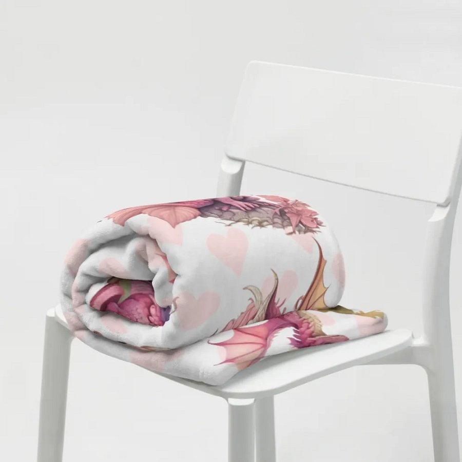 Pink Baby Dragons Throw Blanket product image (6)