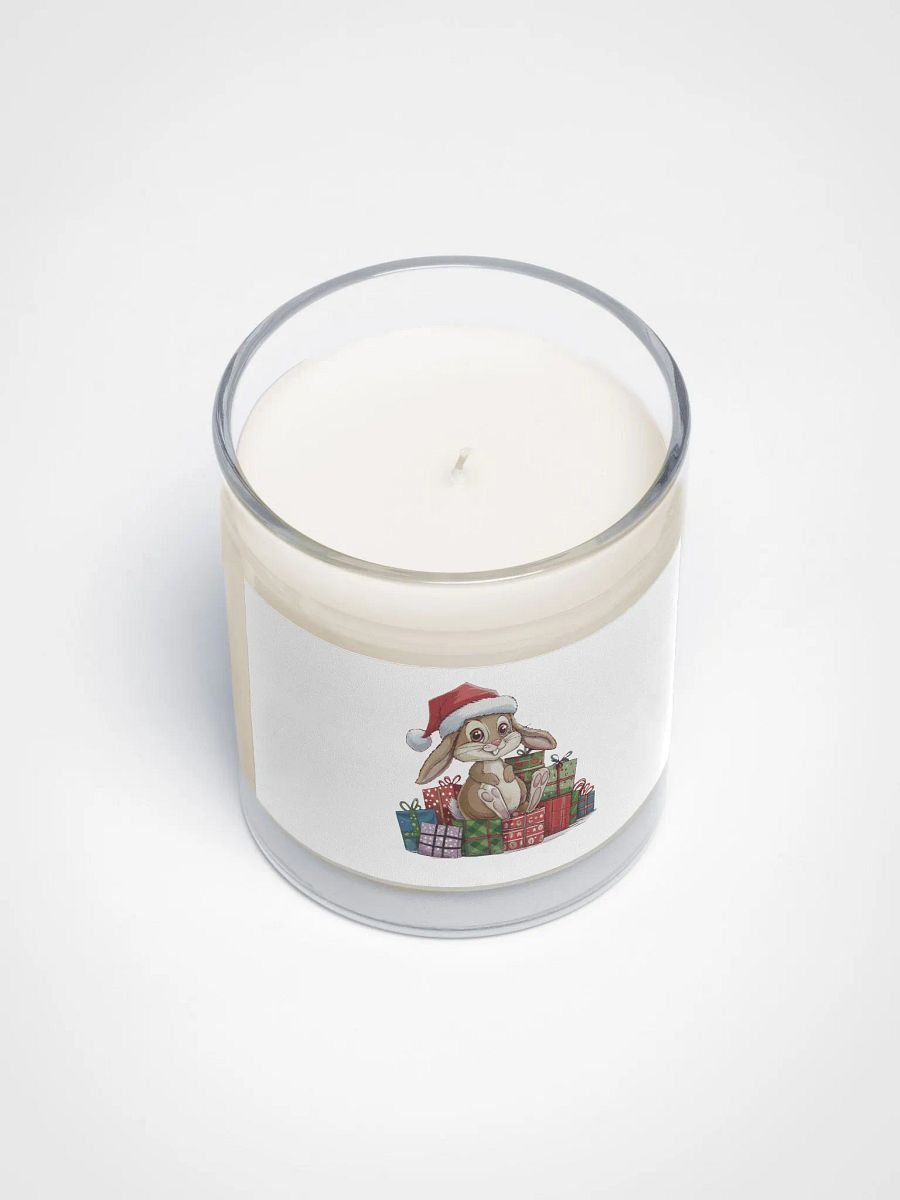 Santa Bunny Soy Wax Candle In A Clear Glass Jar product image (3)