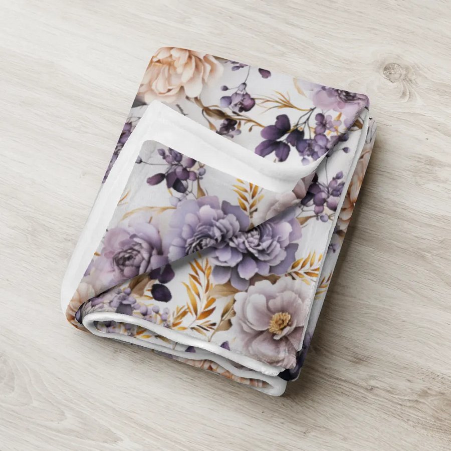 Purple And Gold Roses Blanket product image (6)