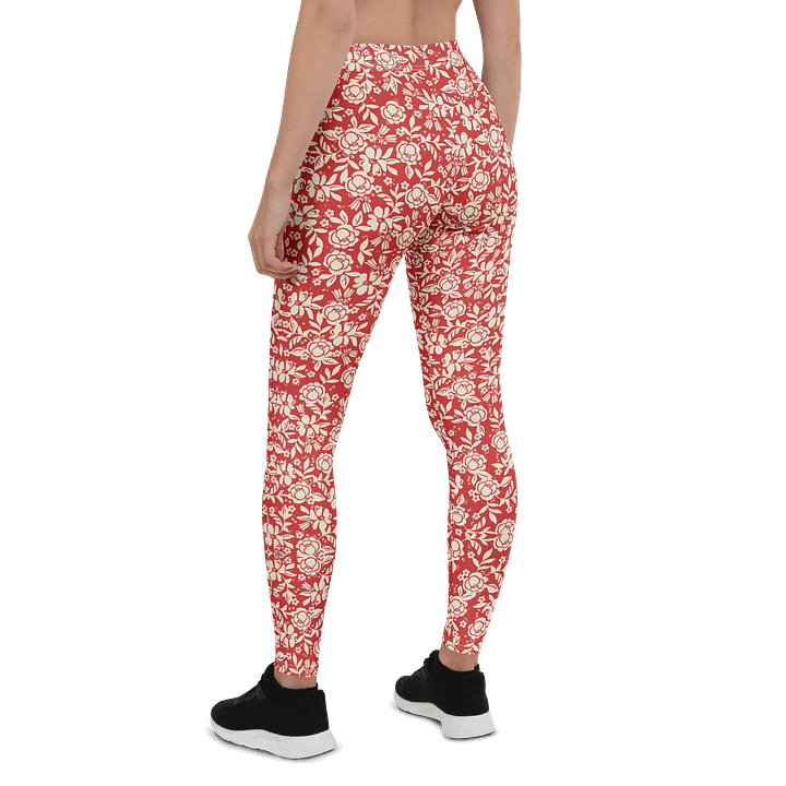 Red Floral All-Over Print Leggings product image (2)
