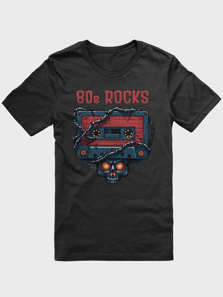 Retro 80s ROCKS Cassette Tape Skull T-Shirt product image (1)