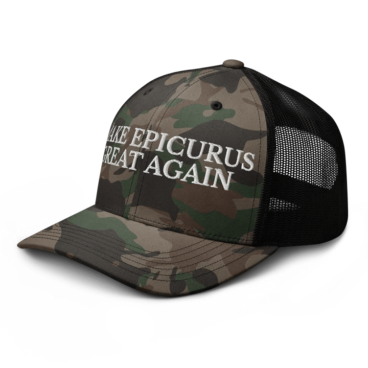 Make Epicurus Great Again (Otto Cap Camouflage Trucker Hat) product image (2)