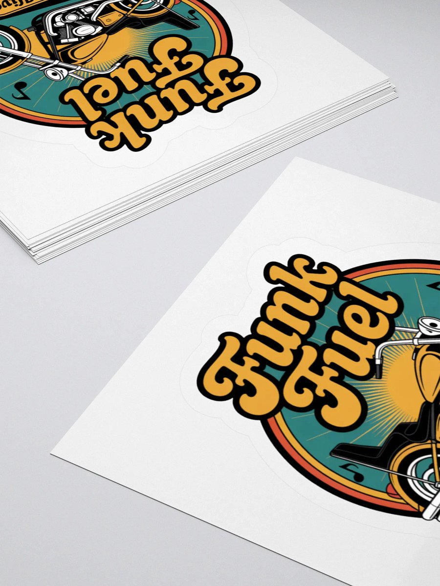 Funk Fuel Retro Motorcycle Sticker – 70s Vintage Biker Groove Decal product image (11)