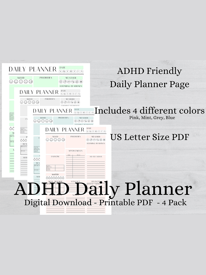 ADHD Daily Planner Page PDF product image (1)