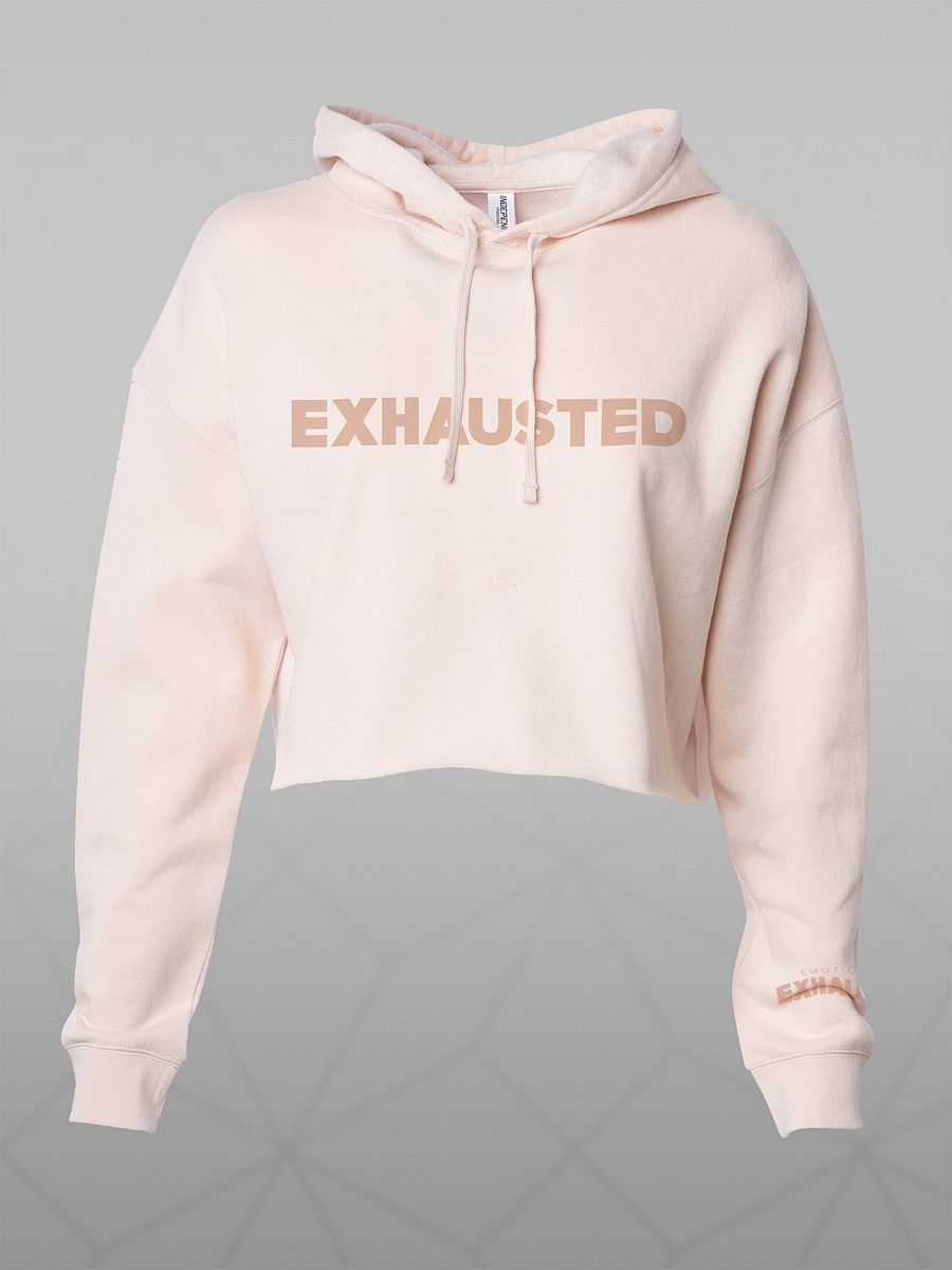 EXHAUSTED CROPPED HOODIE - BLUSH product image (1)