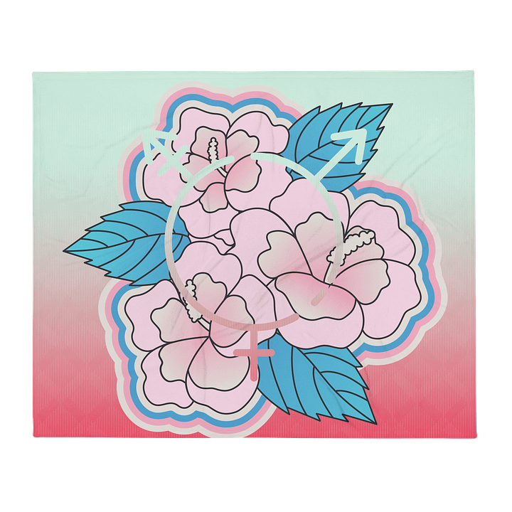 LGBTQIAP2S+ 2025, Trans Flower with Symbol, Blanket product image (2)