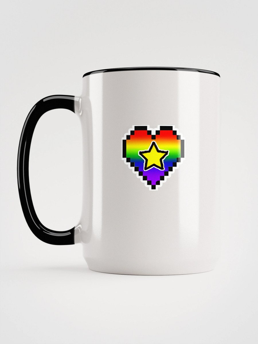 Rainbow Star Pixel Heart Ceramic Mug 15oz product image (4)