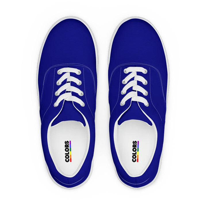 Women's Navy Blue Lace-Up Canvas Shoes product image (2)