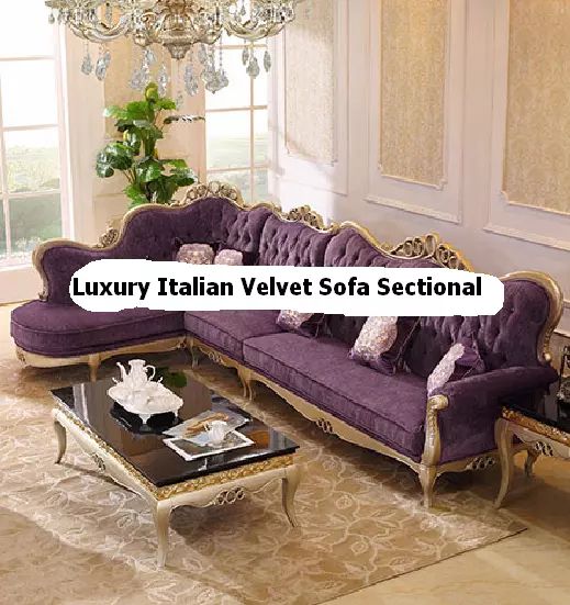 VIDA Luxury Italian Style Velvet Sofa Sectional Set. 3 Pieces. Plum Colored product image (2)