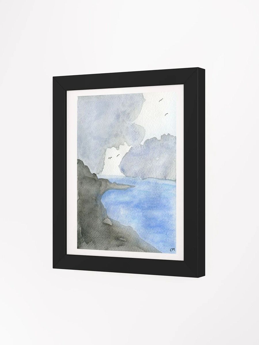 A View of Coastline: Watercolor Landscape Framed Poster product image (3)