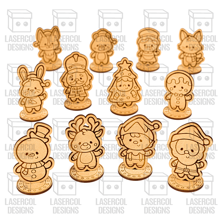 Christmas Characters with Base - Laser Cut Files product image (8)