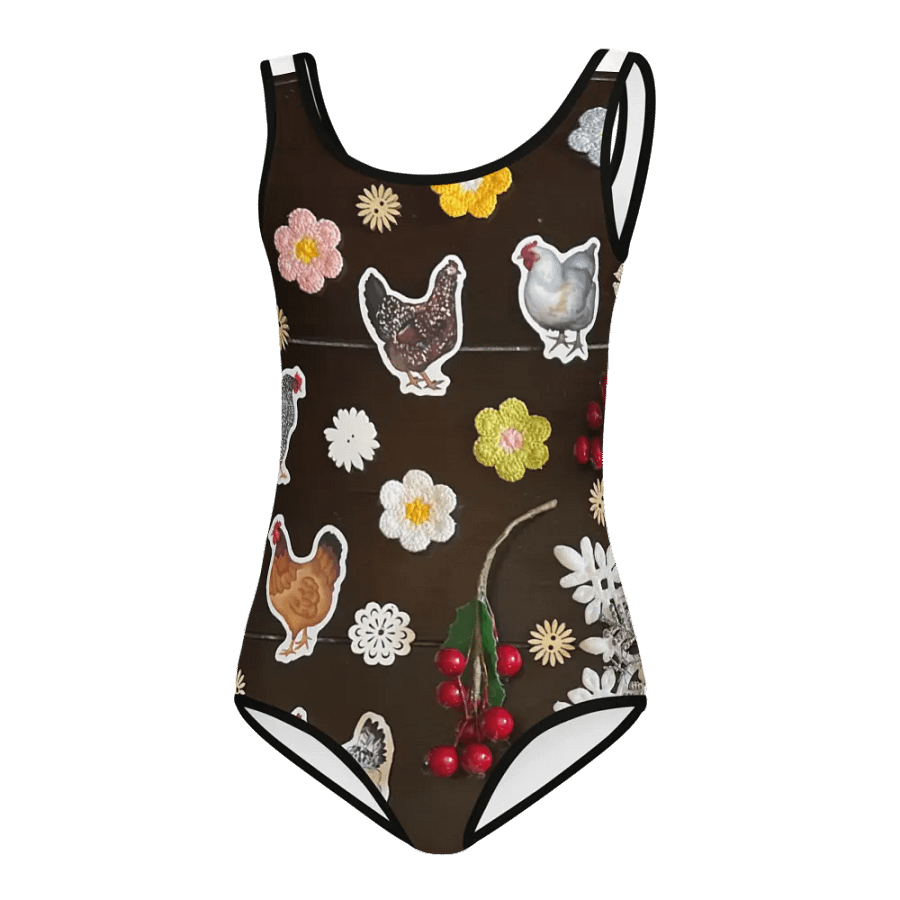 Chicken n Flowers Kids Swim Suit product image (4)