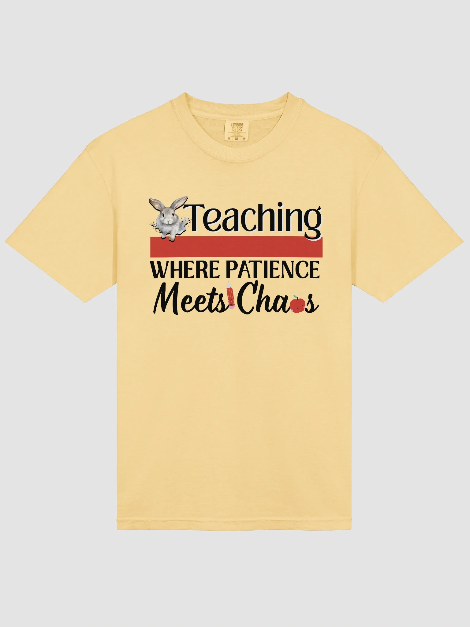 Bunny Teaching Where Patience Meets Chaos, Teachers Comfort Colors T-shirt product image (9)