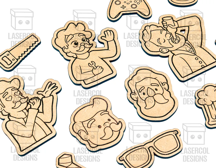Father's Day Paint Kit DIY Cut Outs Set 1 - Laser Cut Files product image (4)
