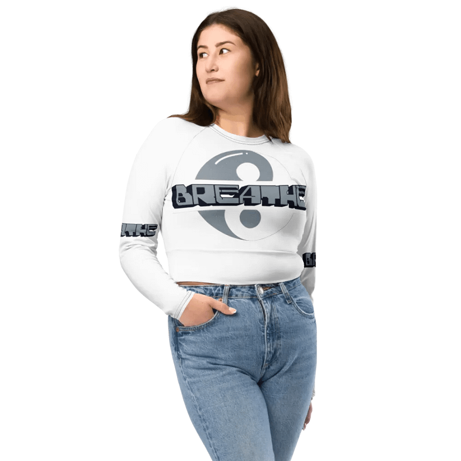Breathe Recycled Long Sleeve Crop Top – Sustainable Style, Mindful Living product image (5)