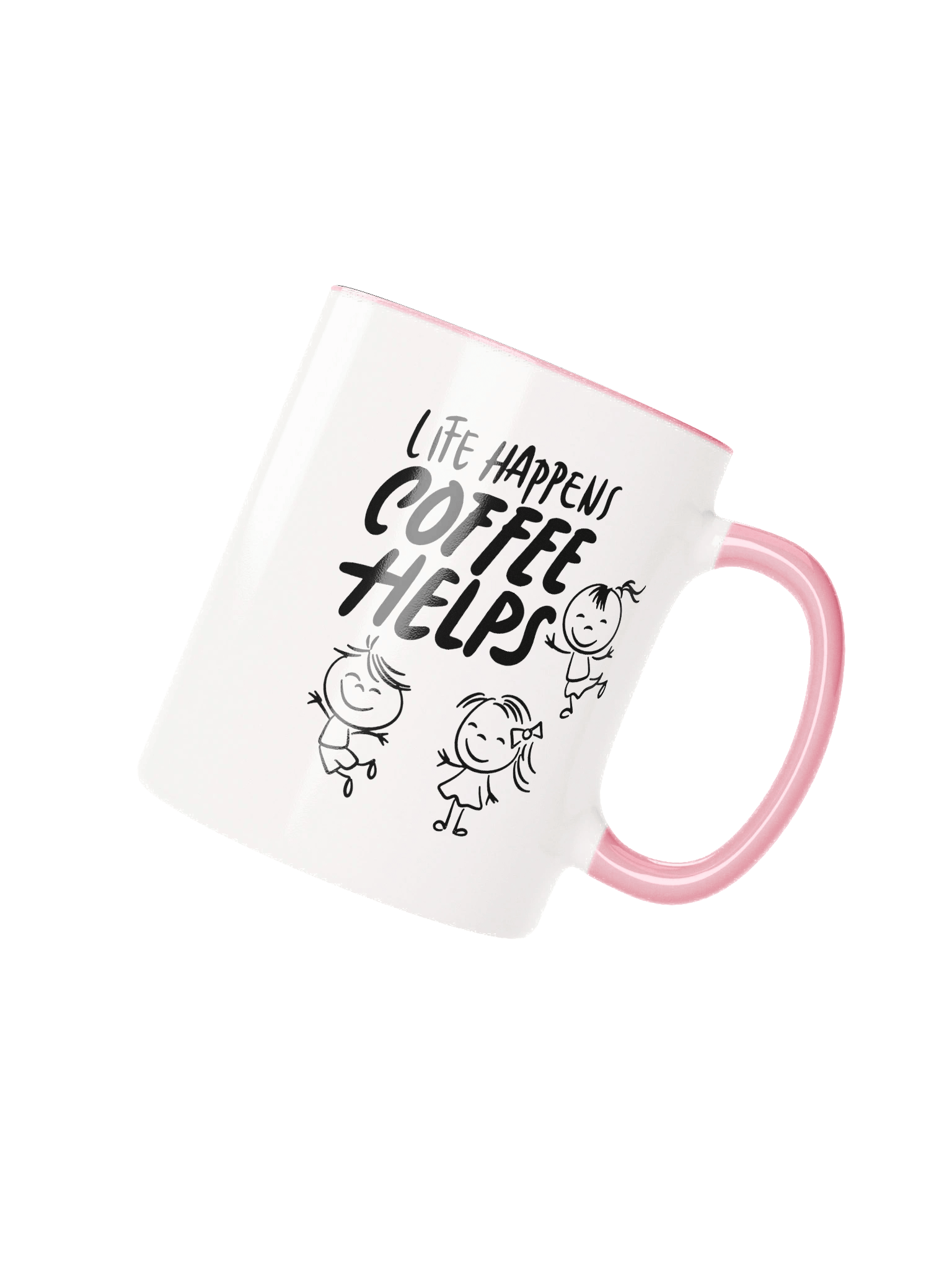 “Life Happens, Coffee Helps” Cute Kids Doodle Mug product image (1)