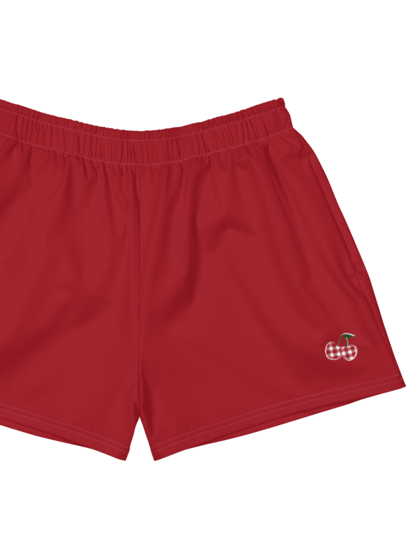 Women's Gingham Cherry Athletic Shorts, Red product image (1)