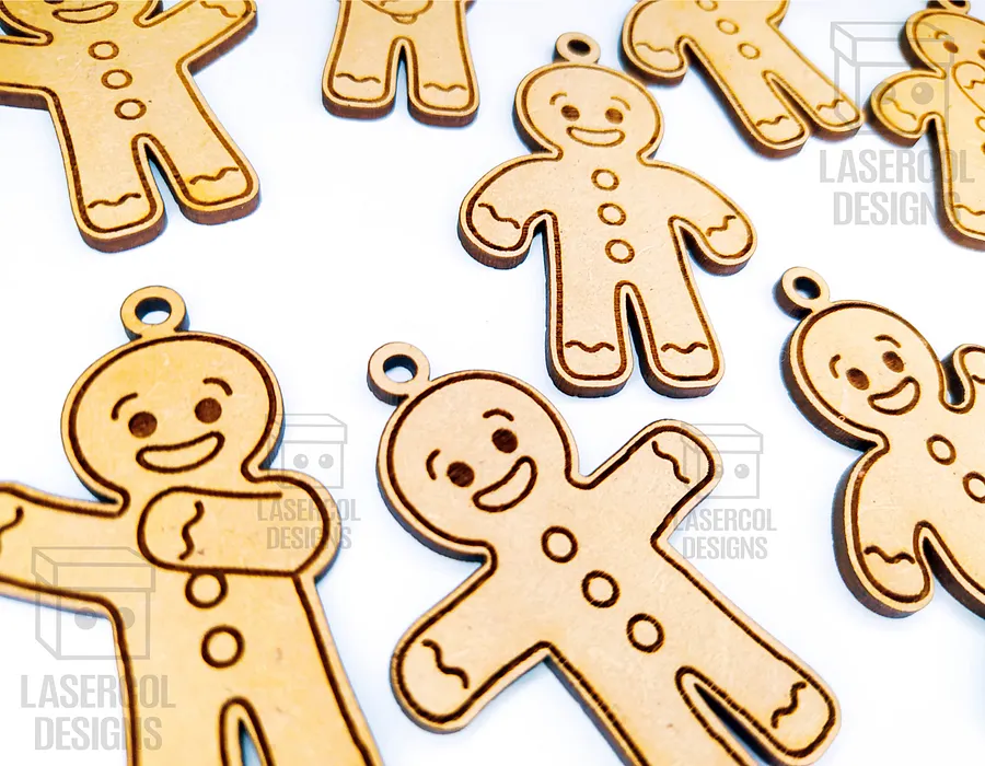 Gingerbread Cookies Christmas Ornaments Bundle - Laser Cut Files product image (7)