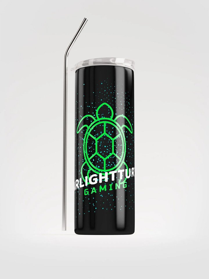 Logo insulated tumbler with metal straw product image (1)
