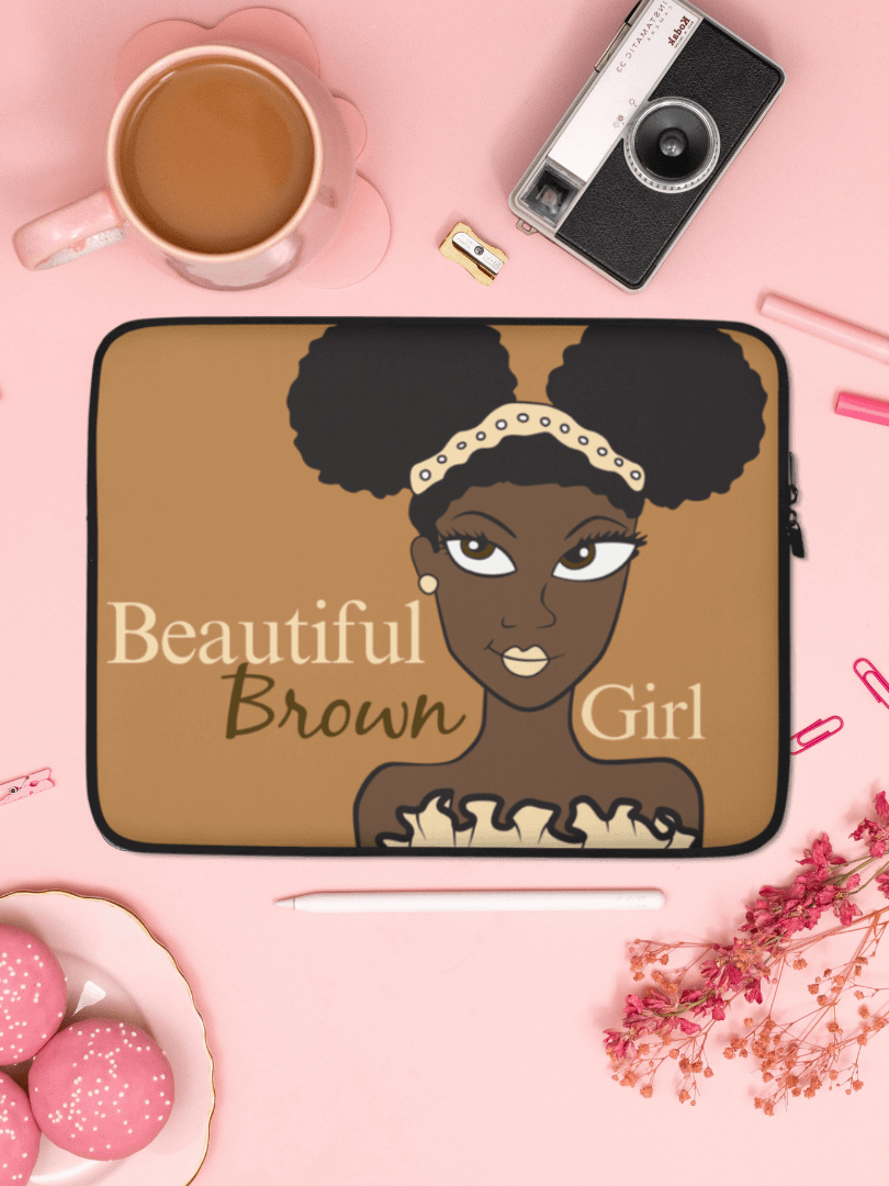 Chocolate Beautiful Brown Girl Laptop Sleeve product image (1)