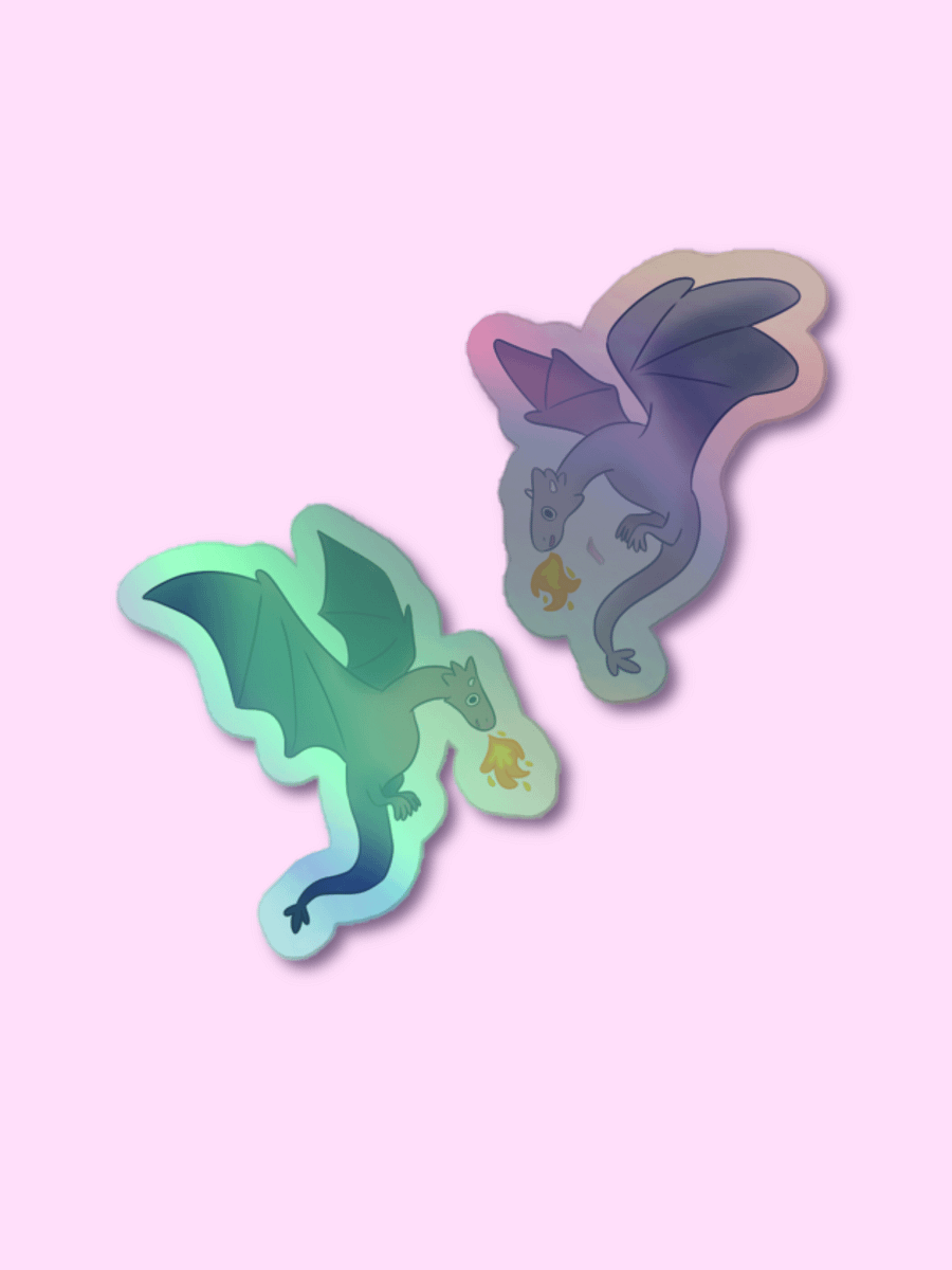 Dragonfire Delight Holographic Sticker Sheet product image (1)