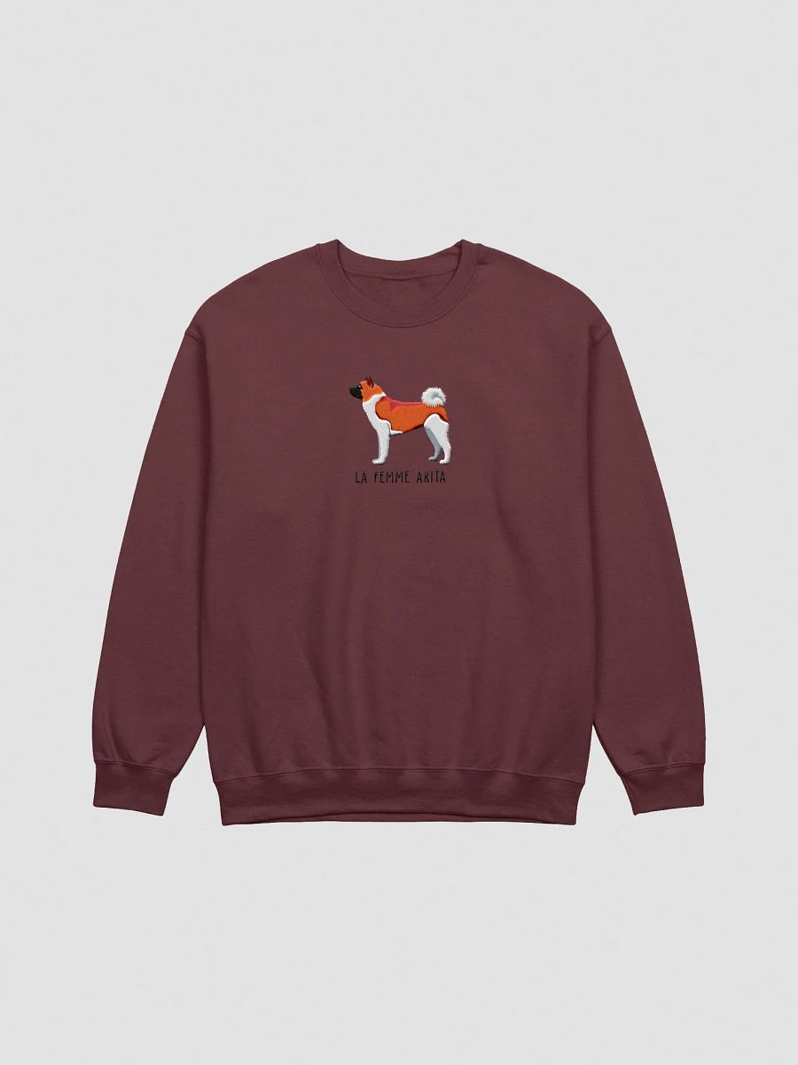 La Femme Akita Sweatshirt (Embroidered) of an American Akita(Red) product image (3)