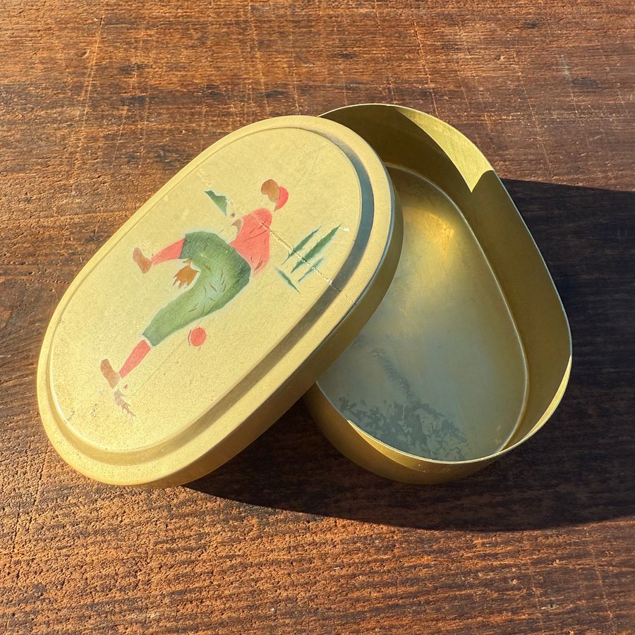 🎎 Vintage Japanese School Rice Tin – Baseball Boy Motif – Japan Antique Roadshow product image (3)