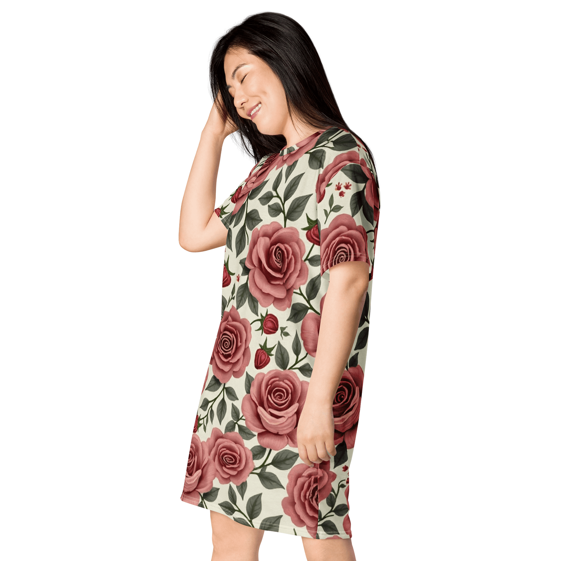 Barry Grady Red Roses All-Over T-Shirt Dress product image (3)