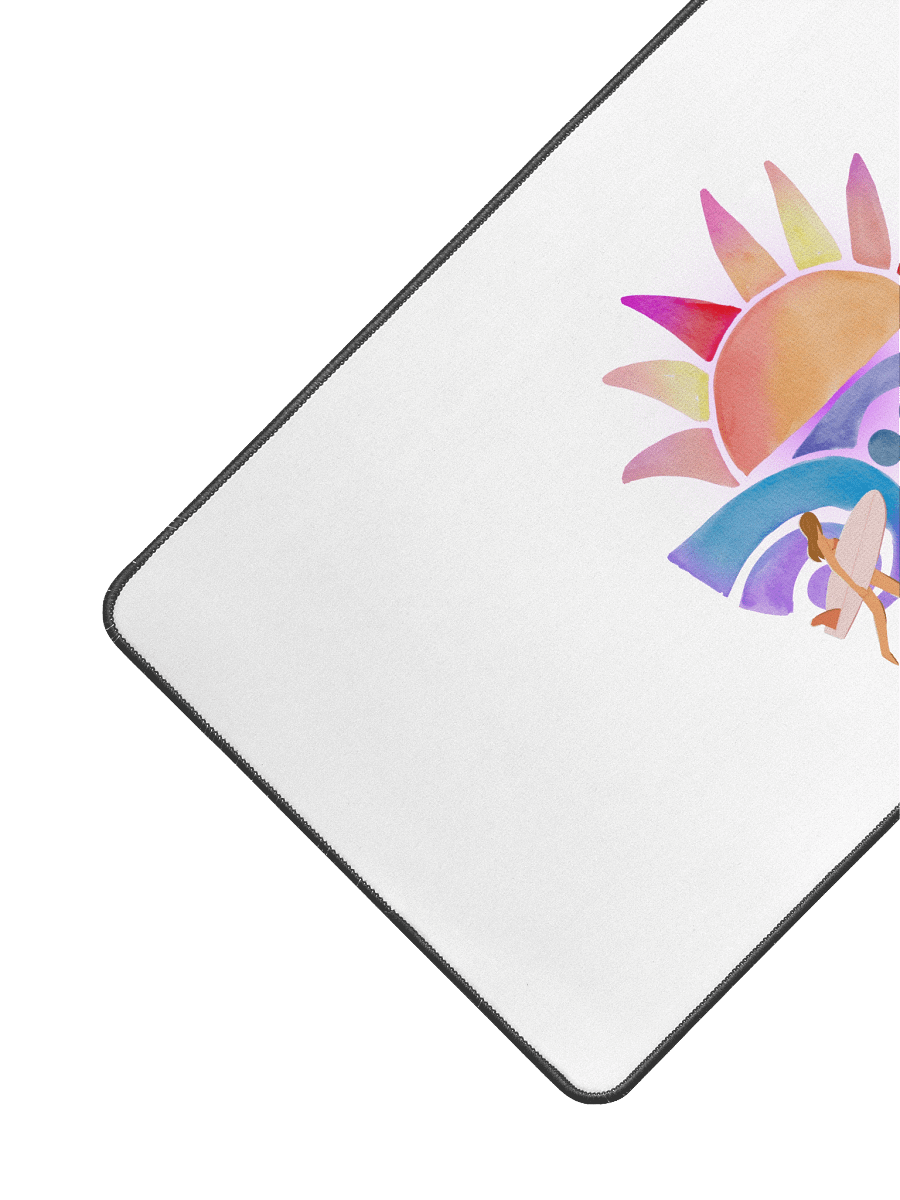 Sunset Surf Vibes Desk Mat | Retro Watercolor Beach Aesthetic product image (3)