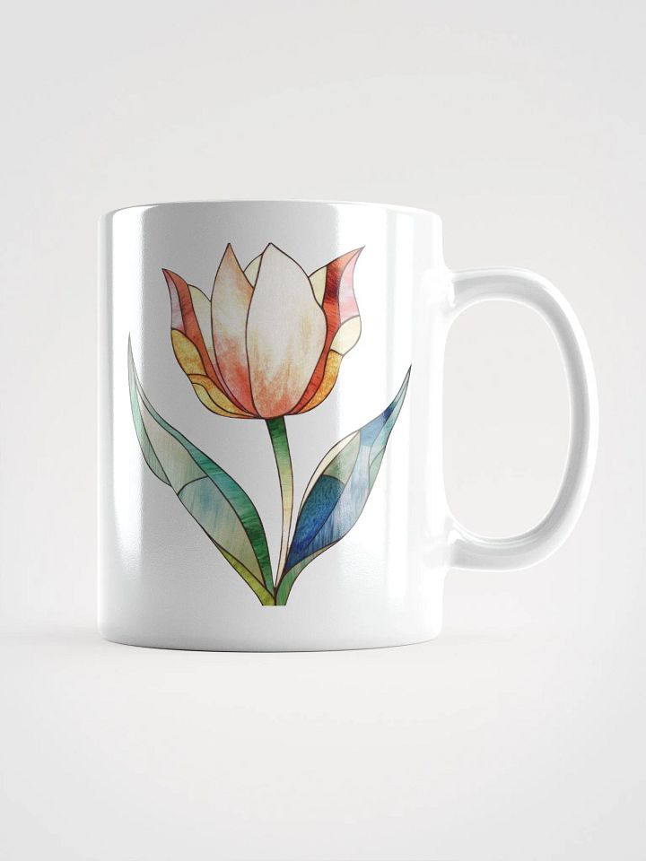Stained Glass Tulip White Glossy Mug product image (1)