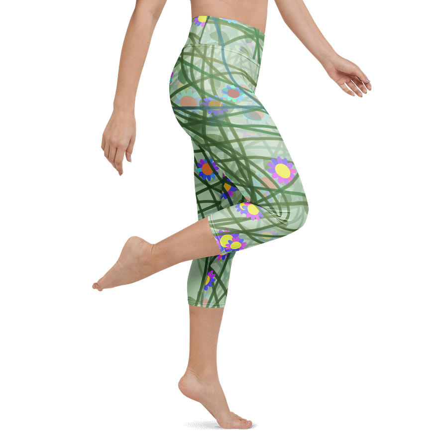 Whimsical Garden Yoga Capri Leggings product image (1)