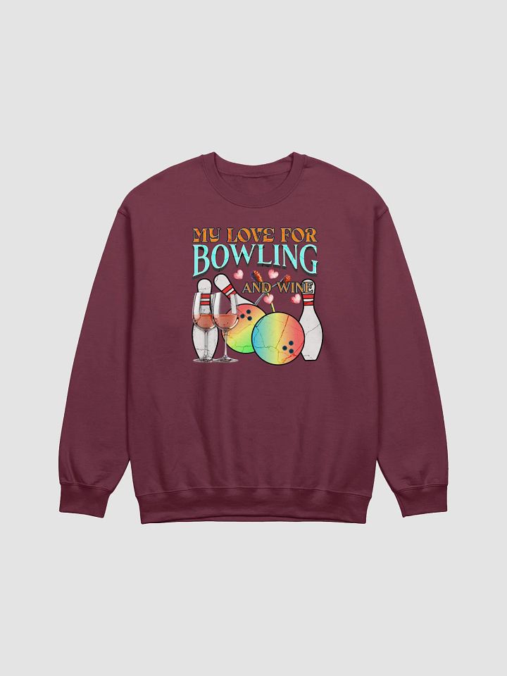 My Love For Bowling And Wine Crewneck Sweatshirt product image (5)